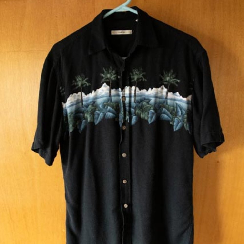 Campia Moda Black Hawaiian Shirt mens M